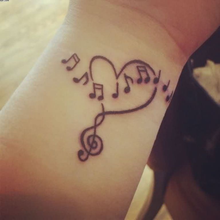 28+ Music Note Tattoos On Wrist - CathinaHali