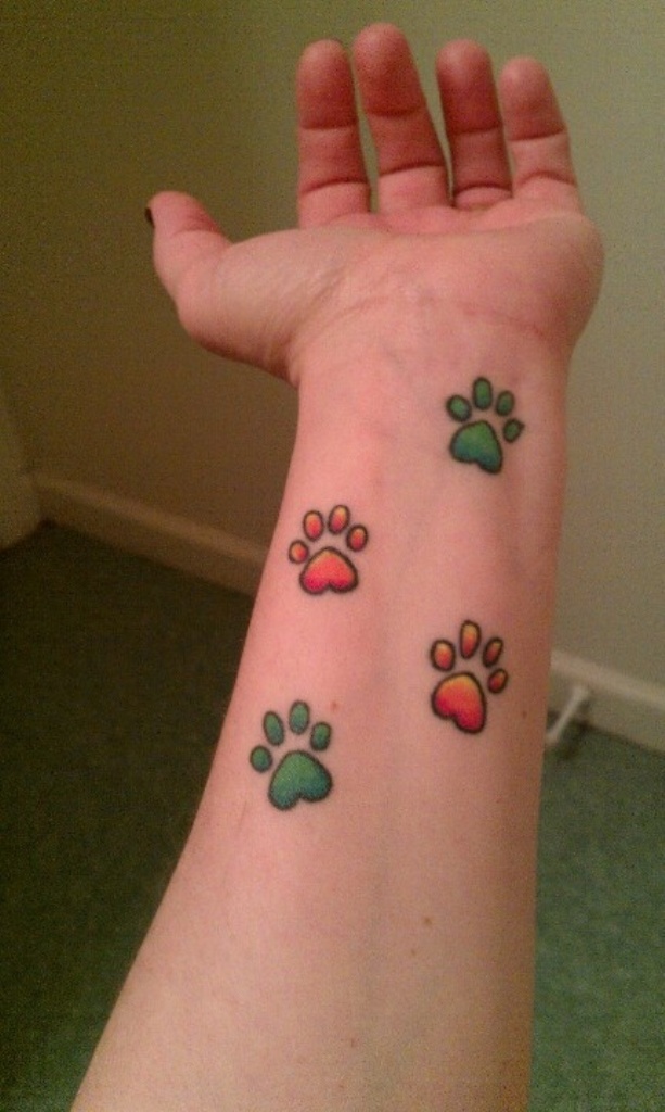 leopard paw print tattoos