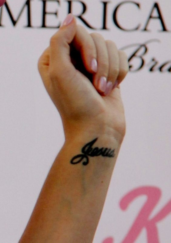 Jesus Word Tattoo On Wrist