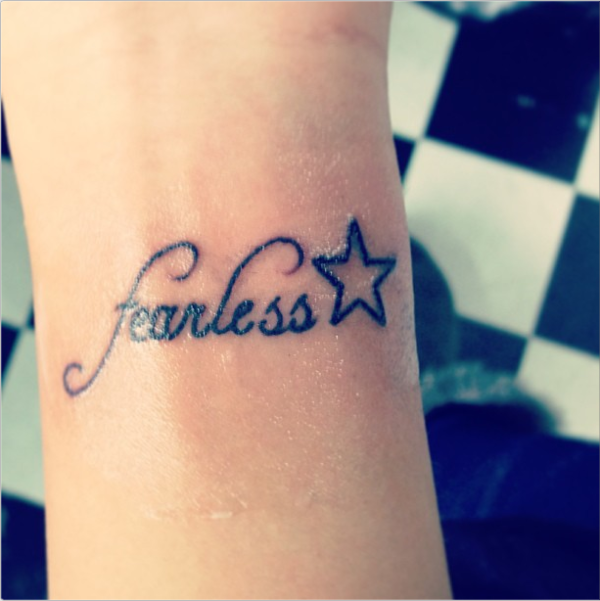 Awesome Fearless Wrist Tattoo