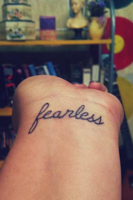 the word fearless tattoo