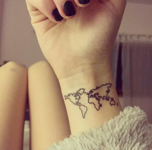 32 Elegant Map Tattoos On Wrists - Wrist Tattoo Pictures