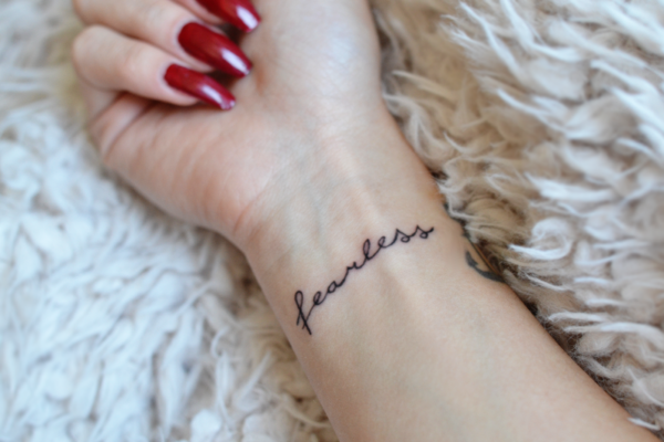 Nice Fearless Tattoo On Wrist