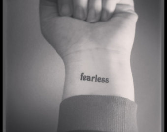 Temporary Fearless Wrist Tattoo